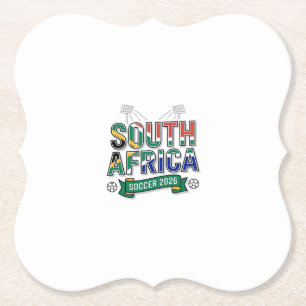 South Africa Soccer 2026 Soccer Bold Country Typog Paper Coaster