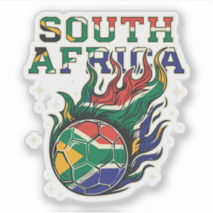 South Africa Soccer Flaming Ball Retro Football Fa