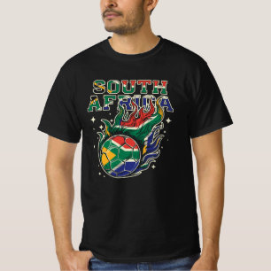 South Africa Soccer Flaming Ball Retro Football Fa T-Shirt