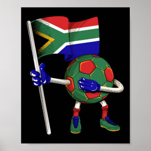 South Africa Soccer Jersey Africa Flag Footll Dab Poster
