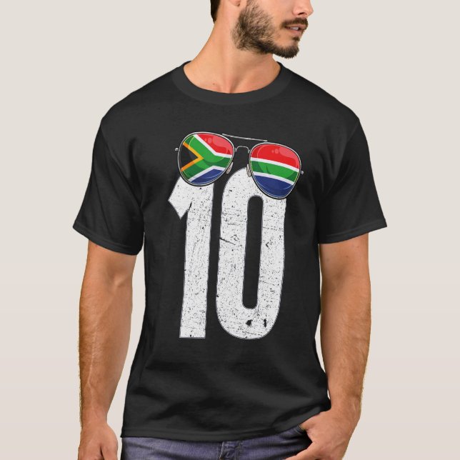 South Africa Soccer Player Number 10 South African T-Shirt (Front)