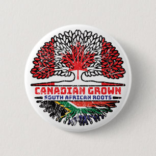 South Africa South African Canadian Canada Tree 6 Cm Round Badge