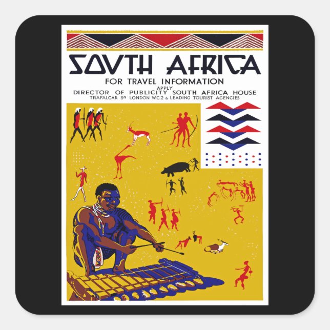 South Africa Square Sticker (Front)