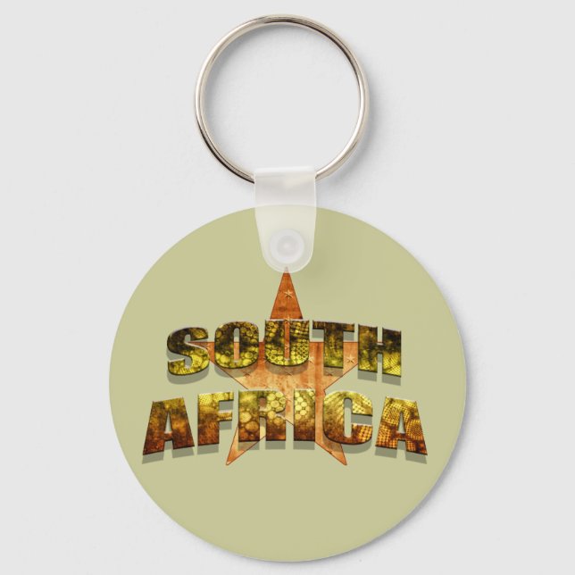 South Africa Star Tees & South African Star gifts Key Ring (Front)