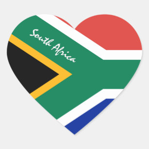 South Africa Sticker,Patriotic Heart, African Flag Heart Sticker