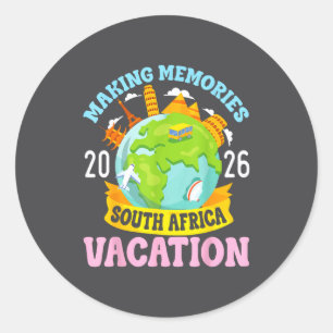 South Africa Vacation 2026 Travel Making Memories  Classic Round Sticker