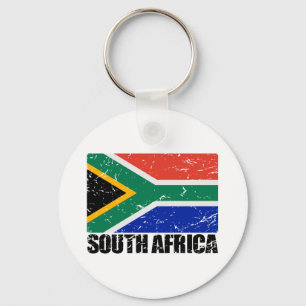 South Africa Vintage Flag Key Ring