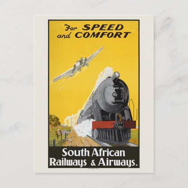 South Africa Vintage Travel Poster 1934 Postcard (Front)