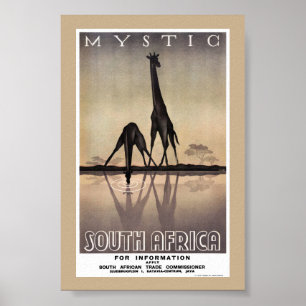South Africa Vintage Travel Poster Restored