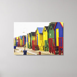 South Africa, Western Cape, St James. Colourful Canvas Print