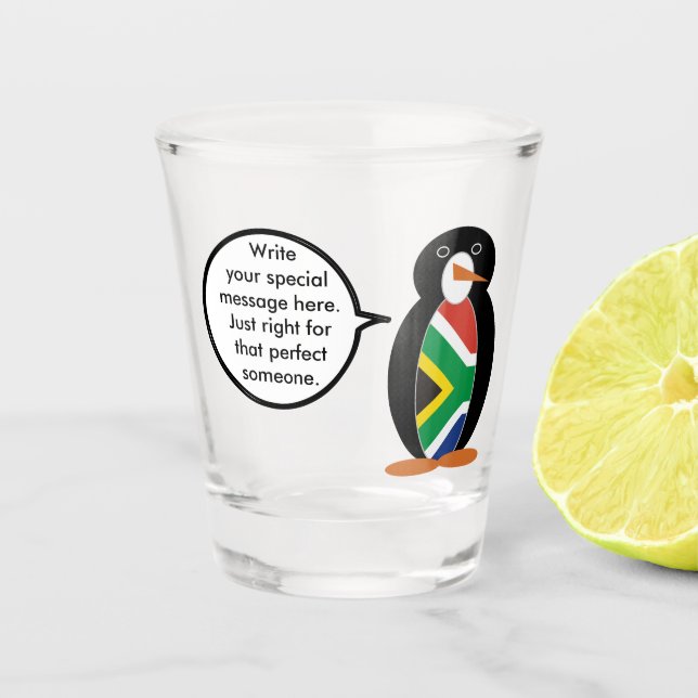 South Africa Wildlife Penguin Personalized Gift Shot Glass (Front)