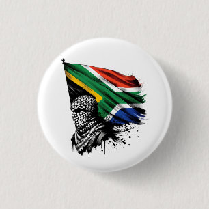 SOUTH AFRICA WITH PALESTINE 3 CM ROUND BADGE