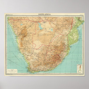 South Africa with shipping routes Poster