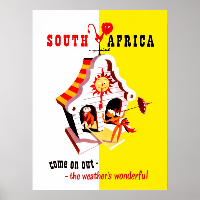 South Africa, wonderful weather pointer, vintage Poster (Front)