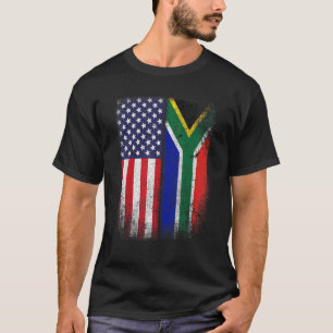 South African American Flag South Africa Usa Ameri T-Shirt