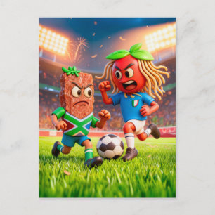 South African biltong versus Italian spaghetti soc Postcard