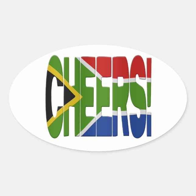 South African cheers Oval Sticker (Front)