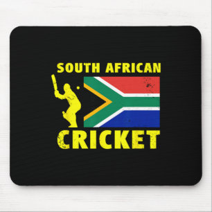 South African Cricket With South Africa Flag Mouse Pad