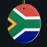 South African Flag Ceramic Tree Decoration<br><div class="desc">This design features the national flag of South Africa (officially the Republic of South Africa), which is the southernmost country in Africa. About 80% of South Africans are of Black African ancestry, while the remaining population consists of large communities of European, Asian and multiracial ancestry. South Africa has three capital...</div>