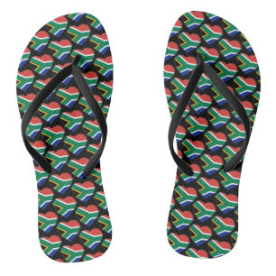 South African Flag Colours Hearts Pattern Patrioti Jandals