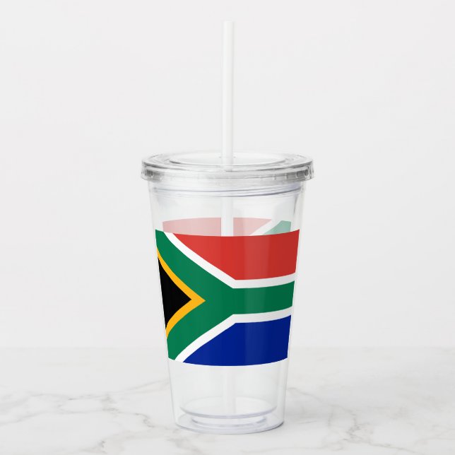 South African Flag of South Africa Acrylic Tumbler (Front)