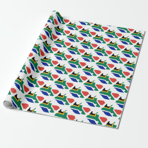 South African flag wrapping paper