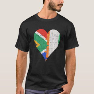 South African Ivorian Flag Heart T-Shirt