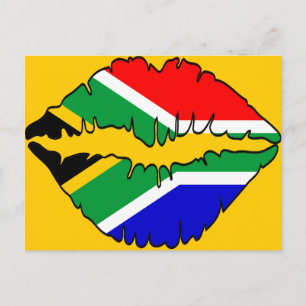 South African Kiss Theme Postcard