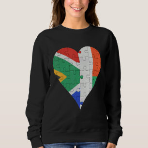 South African Malagasy Flag Heart Sweatshirt