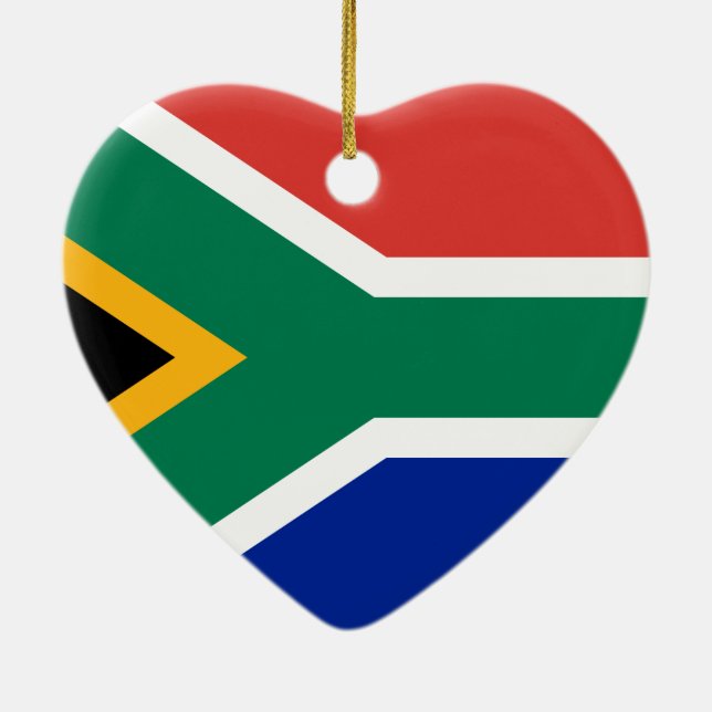 South African National Flag Ceramic Tree Decoration (Back)