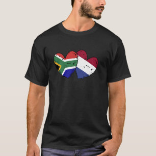 South African Netherlands Hearts Flag South Africa T-Shirt