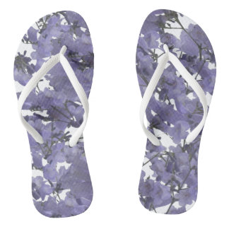 South African Purple Jacaranda Flowers Flip Flops