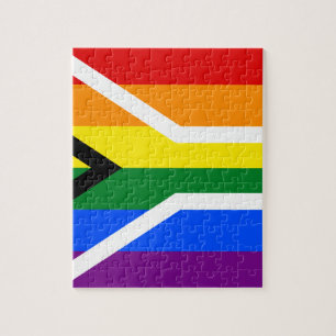 South African rainbow lgbt gay pride flag Jigsaw Puzzle