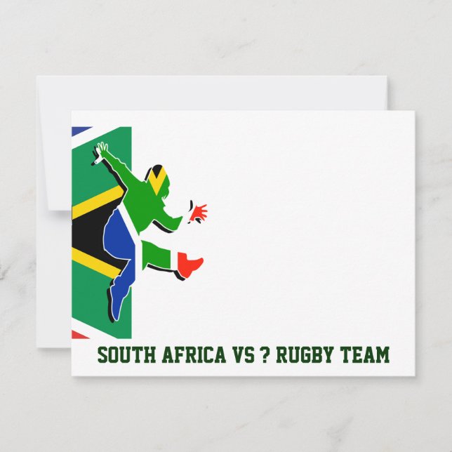 South African rugby invitations template (Front)