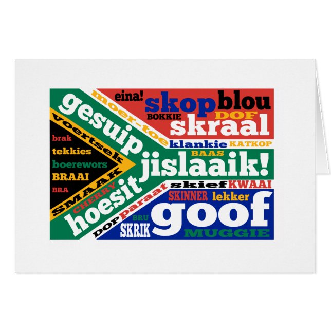 South African slang and colloquialisms (Front Horizontal)