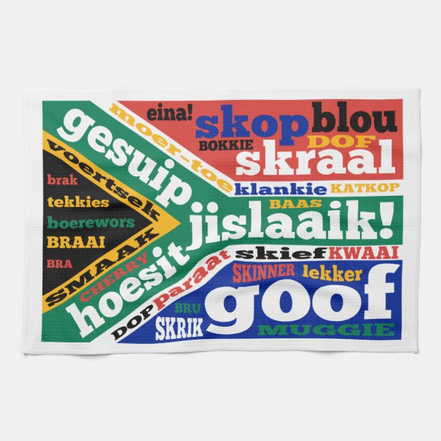 South African slang and colloquialisms Tea Towel (Horizontal)