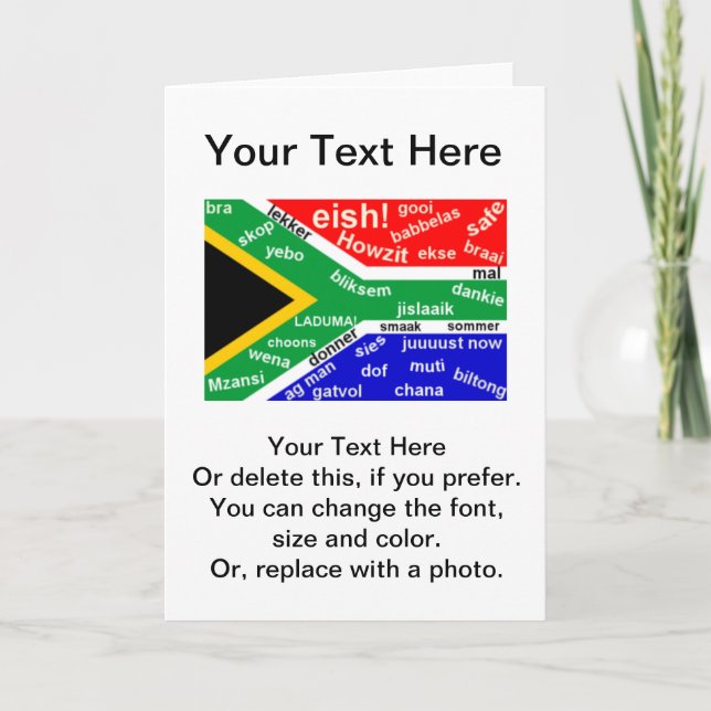 South African Slang Greeting Card - Customisable (Front)