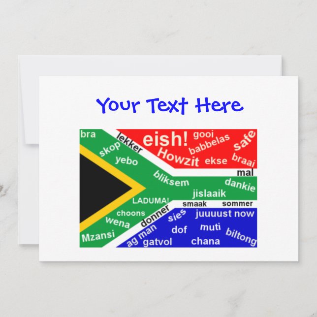 South African Slang Invitation - Customisable (Front)