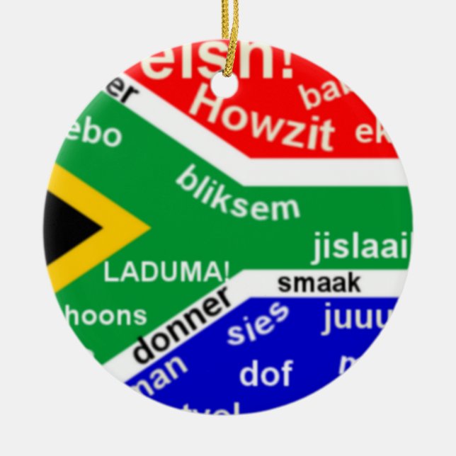 South African Slang Ornament - Customisable (Front)