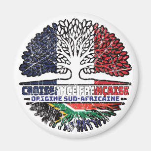 South African South Africa French France Tree Magnet