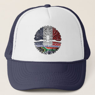 South African South Africa French France Tree Trucker Hat