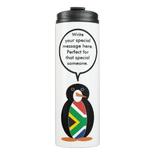 South African Talking Ms. Penguin Personalise Text Thermal Tumbler