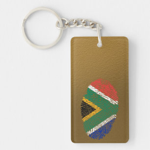 South African touch fingerprint flag Key Ring