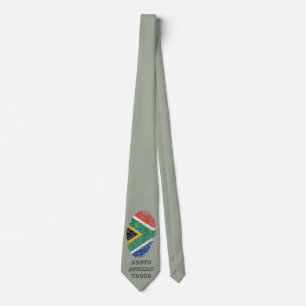 South african touch fingerprint flag tie