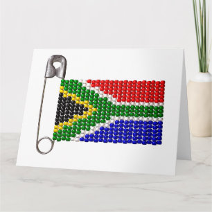 South African Zulu Bead Flag Card