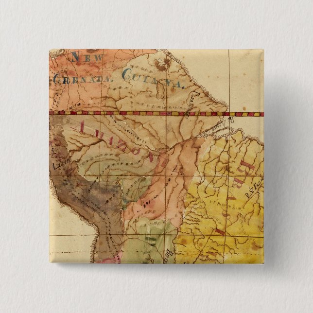 South America 15 Cm Square Badge (Front)