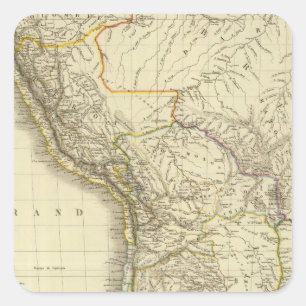 South America 34 Square Sticker