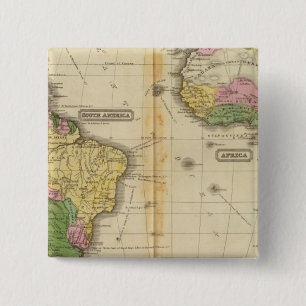 South America, Africa 15 Cm Square Badge
