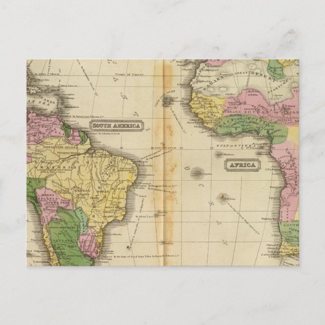 South America, Africa Postcard (Front)