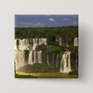 South America, Argentina, Brazil, Igwacu Falls, 15 Cm Square Badge